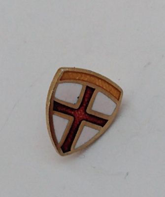 #ad Religious Cross Emblem Shield Small Lapel Pin