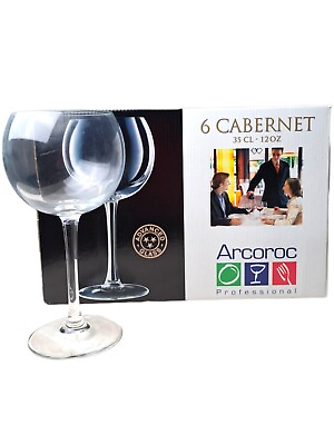 #ad Arcoroc Professional Cabernet Wine Glasses Balloon Style 12 oz. Set of 6
