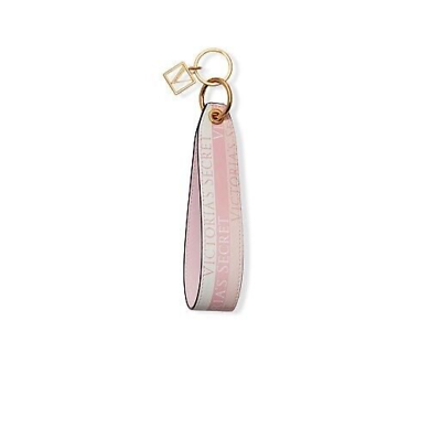 Victoria#x27;s Secret Key Chain Wristlet Strap Limited Edition Pink Logo Stripe NWT $19.99