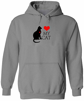 #ad Love Cat Kitty Mens Unisex Pullover Hoodie Sweater Graphic Gift pets cat love