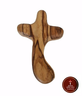 comfort cross for hand made from olive wood in holy land Bethlehem size 12cm $9.99