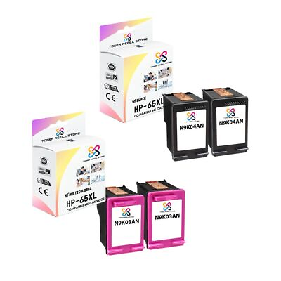 #ad 4PK TRS 65XL Multicolored HY Compatible for HP Deskjet 3720 3721 Ink Cartridge