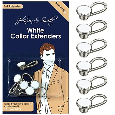 #ad White Metal Collar Extenders Stretch Neck Extender for 1 2 Size Expansion of ...