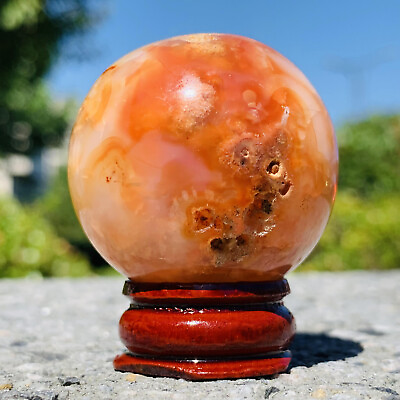 #ad 77g Top Natural Red agate agate balls quartz crystal sphere healing