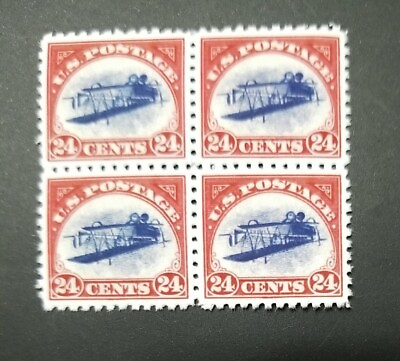 #ad US Stamps Sc# C3a 1918 24C quot;Inverted Jennyquot; Air Mail Stamp Replica Block of 4