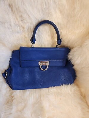 #ad Salvatore Ferragamo Leather Medium Blue Bag