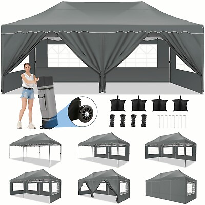 #ad 10#x27;x20#x27; Patio Canopy Tent Pop Up Portable Instant Commercial Heavy Duty Outdoor