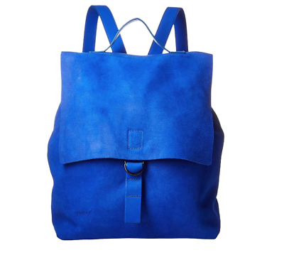Marsell Large Men#x27;s Leather Royal Blue Backpack Bags 1440 $952.00