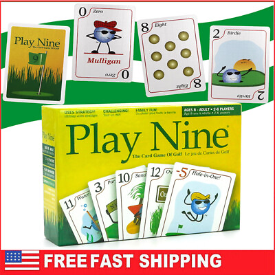 #ad PLAY NINE 9 THE CARD GAME OF GOLF 2 6 PLAYERS FAMILY FUN BRAND NEW SEALED USA