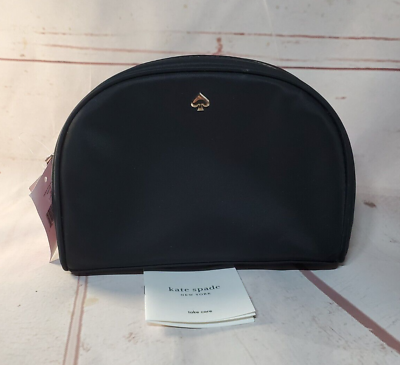 #ad Kate Spade #x27;Jae#x27; Make Up Medium Dome Cosmetic Bag in Black #WLRU5948 Brand New