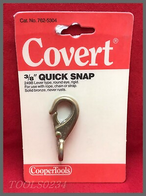 #ad 3 8quot; Quick Snap Round Rigid Eye Solid Bronze Lever Type 762 5304 Covert 249B
