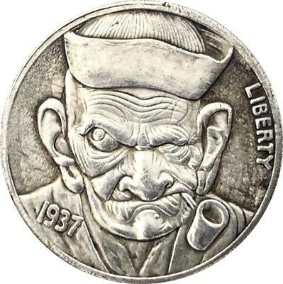 #ad Hobo Nickel Coin Old Man with Hat Coin Collection ENGRAVING ART gift