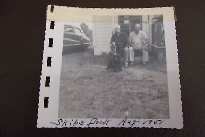 #ad Black amp; White Photograph 1951 Skip#x27;s Dock Two Men amp; Dog