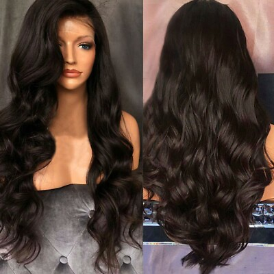 #ad 1 Set Human Hair Lace Front Wig Body Long Wave Lace Frontal Wigs for Women Wigs