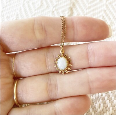 #ad Opal Gold 1 20 12k Dainty Sun Beam Necklace