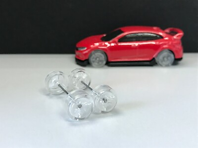 #ad PW1108 1:64 Tires Rim Hot wheels Plastic Transparent Wheels 10mm set
