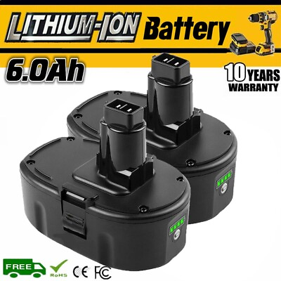 #ad 2Pack Battery for Dewalt 18 Volt XRP Battery DC9096 2 DC9098 DC9099 6.0AH Li ion