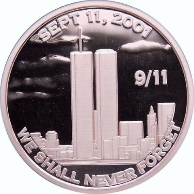 #ad 1 oz Copper Round 9 11 We Shall Never Forget