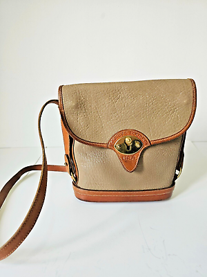 #ad Vintage Dooney amp; Bourke Purse Shoulder Bag Tan Preowned SEE Made in USA Leather