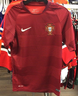 #ad Team Portugal Federation Soccer Jersey SS Men Red Lines Stadium Home XL Euro
