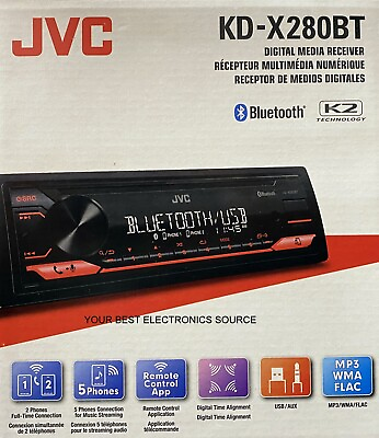 #ad NEW JVC KD X280BT 1 DIN Digital Media Receiver w Bluetooth USB