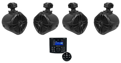 #ad Rockville RGHR ZA 4 Zone Marine Bluetooth ReceiverBlack 6.5quot; Wakeboard Speakers