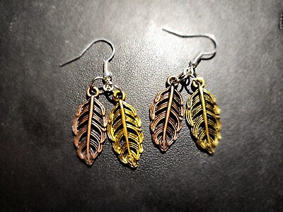 #ad Leaf Dangle Earrings