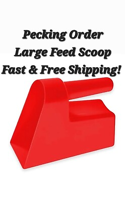 #ad Enclosed Large Plastic Feed Scoop Red Chicken