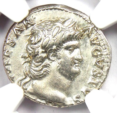 #ad Nero AR Denarius Silver Ancient Roman Coin 54 68 AD Certified NGC XF EF