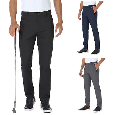 #ad Men#x27;s Golf Dress Pants Stretch Waterproof Slim Fit Tapered Casual Chino Workwear