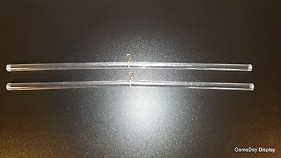 #ad JERSEY Hanger for Display Case Frame Clear Acrylic Rod with Hook Lot of 2 B