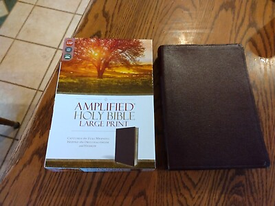 #ad Amplified Bible LARGE PRINT 2015 Burgundy Bonded Leather AMP new in box