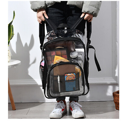 Clear Color Backpack Heavy Duty Pvc Stylish Backpack Personalized Stationery $26.09