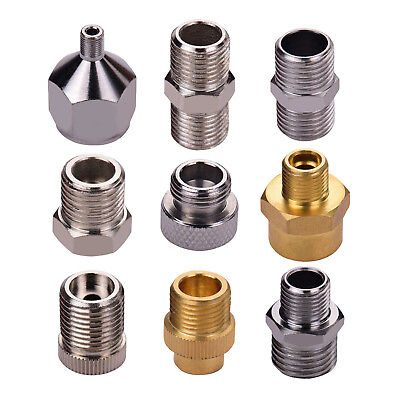 #ad 9Pcs Airbrush Adapter Kit Multi Size Fitting Connector Set for airbrush air hose
