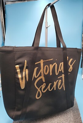 #ad VICTORIA#x27;S SECRET COOLER CARRYALL INSULATED TOTE BAG Black $78 C35