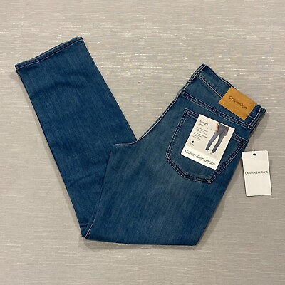 #ad Calvin Klein Straight Leg Jeans Mens 32 x 32 Medium Wash Denim Pants