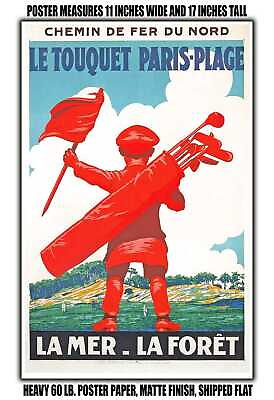 #ad 11x17 POSTER 1925 Chemin de Fer du Nord Le Touquet Paris Plage