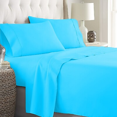 #ad Bedding Collection 1000TC Egyptian Cotton Select Item amp; US Size Aqua Blue Solid