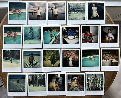 #ad Lot of 100 Vintage 1980s 1990s Polaroid Photographs Family Life Birthdays Etc.