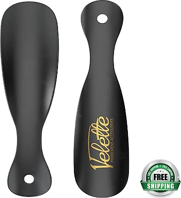 #ad Metal Shoe Horn 2 Pack 7.5quot; Long Black Shoe Horns Top Quality Stainless Steel