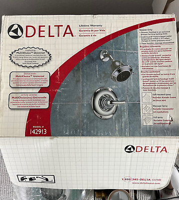 #ad Delta 142913 Single Handle Shower Chrome Silver 3 Function Shower Head