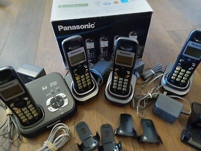 #ad Panasonic KX TG9334T 6.0 Cordless Phone System 4 Handsets Answering Machine