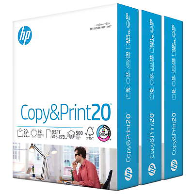#ad HP Printer Paper Copy amp; Print 20lb 8.5x11 3 Ream 1500 Sheets