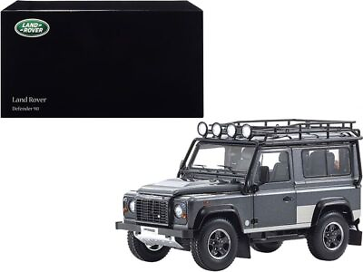 #ad Land Rover Defender 90 with Roof Rack Dark Gray Metallic with Black Top and Che
