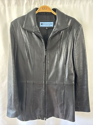 #ad Kenneth Cole Reaction Leather Jacket Women’s Size Medium Mint