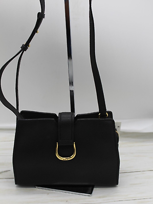 #ad $175 Ralph Lauren City Small Crossbody Bag Black Pebbled Leather Women NW