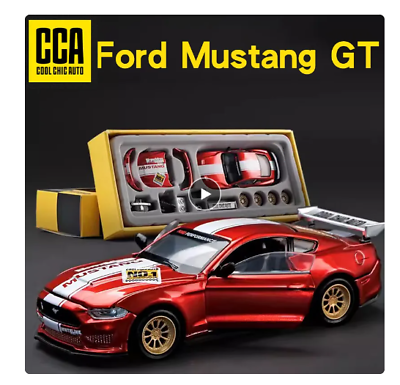 #ad ✅1 42 2018 Ford Mustang GT Alloy Model Car Diecast Metal Assembly Modification✅