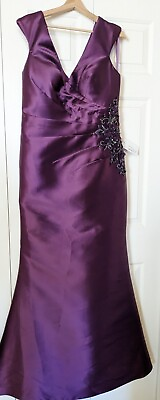 #ad MGNY Purple Prom Gown Trumpet Size 12