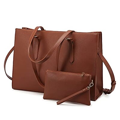 #ad Laptop Bag for Women Fashion Computer Tote Bag Large Capacity Handbag Leath...