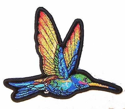 #ad COLOR HUMMINGBIRD PATCH P7550 NEW jacket patches BIKER EMBROIDERIED bird ironon